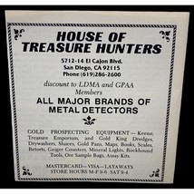 House of Treasure Hunters Vintage Print Ad 90s San Diego CA Gold Prospecting - $10.48