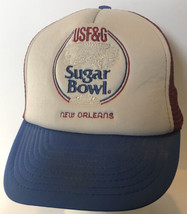 Vintage Sugar Bowl New Orleans Hat Cap SnapBack White ba1 - £16.57 GBP