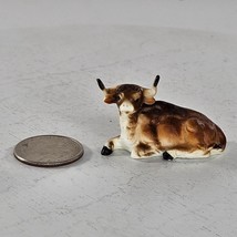 Vintage Bone China Japan Bull Cow Miniature Figurine Lying Down - £14.15 GBP