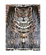 Chatham North Star Vintage Tiger Jungle Safari Reversible Blanket Throw 78x61 - $79.19