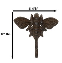 Rustic Cast Iron Cottage Busy Bumblebee Insect Bee Wall Hook Organizer D... - $335.33 MXN