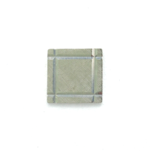 14K white gold square tie tack - 5/16&quot; textured etched brushed finish si... - £31.85 GBP