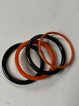 Lot of Black &amp; Orange Halloween Harvest Plastic Bangle Bracelets – all a... - $14.89
