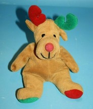 Charter Club Rustie The Reindeer Rusty 9&quot; Red Green Antlers Plush Bean B... - $9.77