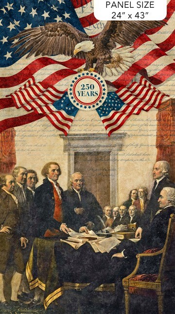 24&quot; X 43&quot; Panel America 250 Celebrating Independence Eagle Cotton Fabric... - $10.63