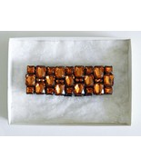 Vintage-New Amber-Color Stones &amp; Rhinestones Stretch Bracelet - €38,62 EUR