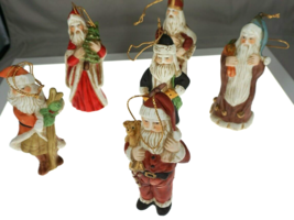 Vintage Santa Claus Porcelain Figurines Ornaments Christmas Collection Lot of 6 - £35.00 GBP