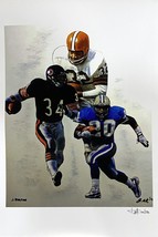 Jim Brown Barry Sanders Walter Payton 12x18 Lithograph Signed By Joshua Barton - £45.66 GBP