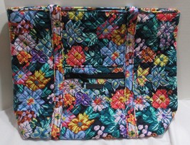 Vera Bradley Women&#39;s Purse Shoulder Bag VERA TOTE HAPPY BLOOMS floral on... - £83.44 GBP