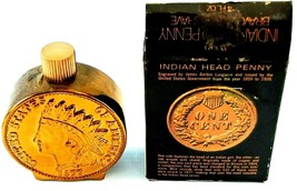 VTG AVON AFTER SHAVE COPY OF INDIAN HEAD PENNY GLASS DECANTER 4 OZ BRAVO  - £8.43 GBP