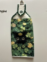 Cat in Shamrocks Hanging Towel - $3.75