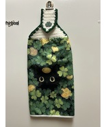 Cat in Shamrocks Hanging Towel - $3.75