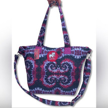 Puppie Love Purple Swirl Tie Dye Crossbody Double Handle Tote Bag Nwt Multi Color - £13.91 GBP