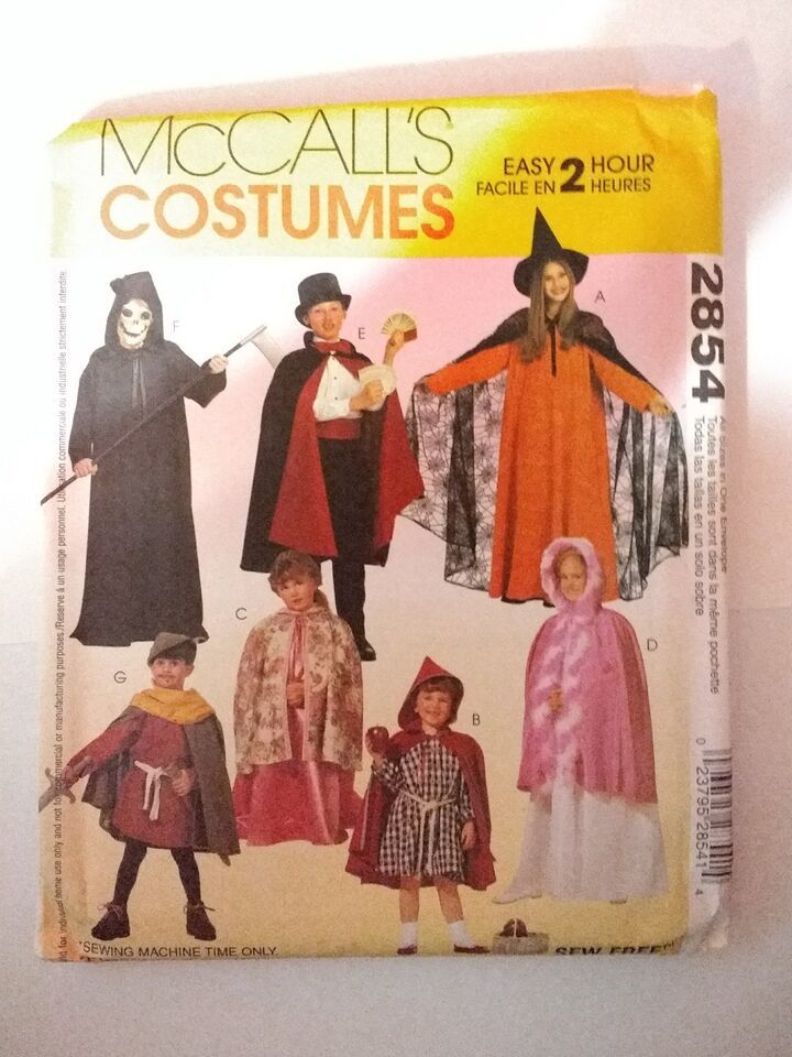 McCall's 2854 Size 2-12 Child's Cape Tunic Costumes 2 Hour Pattern - $12.86