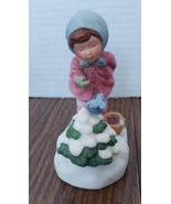 Avon We Wish You A Merry Christmas 1986 Music Box Figurine Girl Feeding ... - $11.87