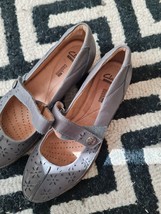 Clarks Originals Grey Leather Mary Jane Shoes size 5.5uk/39eur - £17.98 GBP