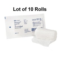 10 Rolls Fluff Bandage Roll Dermacea Sterile 3-Ply White 4&quot; X 4-1/8 Yard... - £17.13 GBP