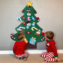 DIY Felt Christmas Tree with 26Pcs Xmas Ornaments 3.2ft DIY Christmas Tree - £13.91 GBP