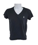 Ralph Lauren Sport Black T-shirt V-Neck Womens Size Small Pony Logo - £11.66 GBP