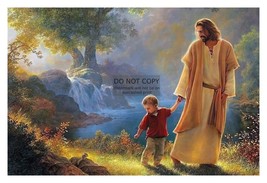 Jesus Christ With Little Child Walking In Nature 4X6 Photo - £6.26 GBP