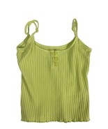 American Eagle XS Girls Tank Top Crop Knit Ribbed Cami Y2K Henley Button... - $15.49