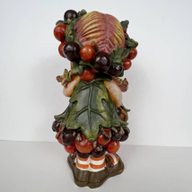 Autumn Harvest Berry Girl Figurine 10.5&quot; Hand Painted Ceramic Thanksgiving Decor - £47.50 GBP