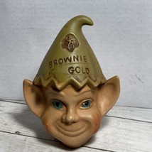 Girl Scout Brownie Gold Elf Bank Coin bank Ceramic 1960’s Pre-Owned - £27.39 GBP