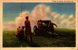 Military Postcard - Fort Knox, Kentucky Ky ~ 75 Mm. In Action 1942-BK60 - £3.11 GBP