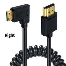 Junsunmay 4K 60Hz Mini Hdmi Male To Hdmi 2.0V Male Spring Cable, Length:1.8m(Rig - £13.43 GBP