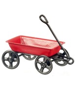 Dollhouse Miniature - 1/2 Inch Red Metal Wagon - 1/12 Scale - $7.99
