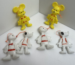 Vintage Lot Of Made in Hong Kong Mickey Pluto Donald Duck 3.5” Blow Mold Plastic - £11.19 GBP