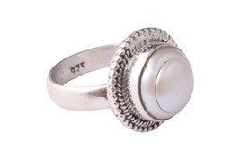 925 de Ley Plata Maciza Anillo Natural Perla Piedra Preciosa Joyería de Boda - £31.96 GBP+