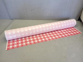 Red Gingham Tablecloth Cover Roll Paper / Poly Plastic 40&quot; Wide x 200&#39; Long - $39.59