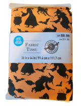 Loops &amp; Threads Fabric - New - 36&quot; x 44&quot;  - Orange with Black Witches - £7.96 GBP