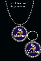 minnesota Vikings keychain keyring and necklace set great gift  key ring - £6.80 GBP