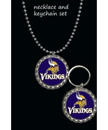 minnesota Vikings keychain keyring and necklace set great gift  key ring - $8.66