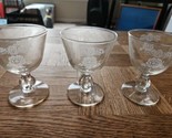 Vintage Set of 3 Sherbet Glasses Floral Pattern 4&#39;&#39; Tall 2.75&#39;&#39; Wide - £14.93 GBP