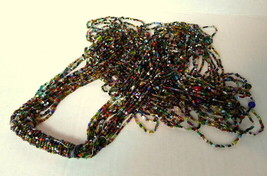Indian Love Beads 13 strands 51&quot; long wrapped handle vintage from Oklahoma - £27.94 GBP