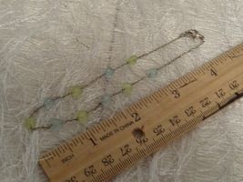 bracelet - CHAIN WITH VERY LIGHT BLUE &amp; YELLOW  HEARTS (jewel 41) - $1.40