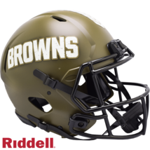 Cleveland Browns Helmet Riddell Authentic Full Size Speed Style Salute To Servic - $6,972.59 MXN