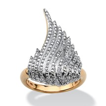 18K Gold Over Sterling Silver Diamond Accent Cocktail Ring Size 6 7 8 9 10 - £160.63 GBP