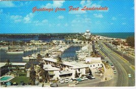 Florida Postcard Fort Lauderdale Bahia Mar World&#39;s Largest Yacht Basin - £2.21 GBP