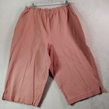 D&amp;Co. Capri Pants Womens Size 1X Pink Pockets Elastic Waist Straight Leg Pull On - £15.76 GBP