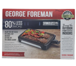 George Foreman Smokeless Grill Series Party Size Indoor/Outdoor GFS0172SB - £45.61 GBP
