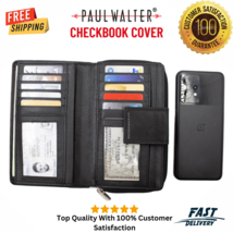 Genuine Leather Checkbook Cover Lady&#39;s/Mens Long Wallet - £14.38 GBP