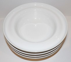 Lovely Htf Set Of 4 Nambe Porcelain Eden Eva Zeisel White 7 7/8&quot; Rim Soup Bowls - £197.83 GBP