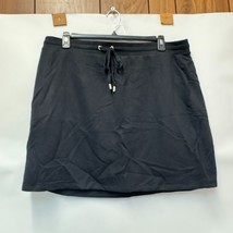 Michael Kors Womens XXL Black Drawstring Waist Mini Skirt PREOWNED CD63 - $24.49