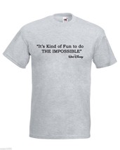 Mens T-Shirt Walt Disney Quote Its fun to do the impossible Design Tshirt - £19.87 GBP