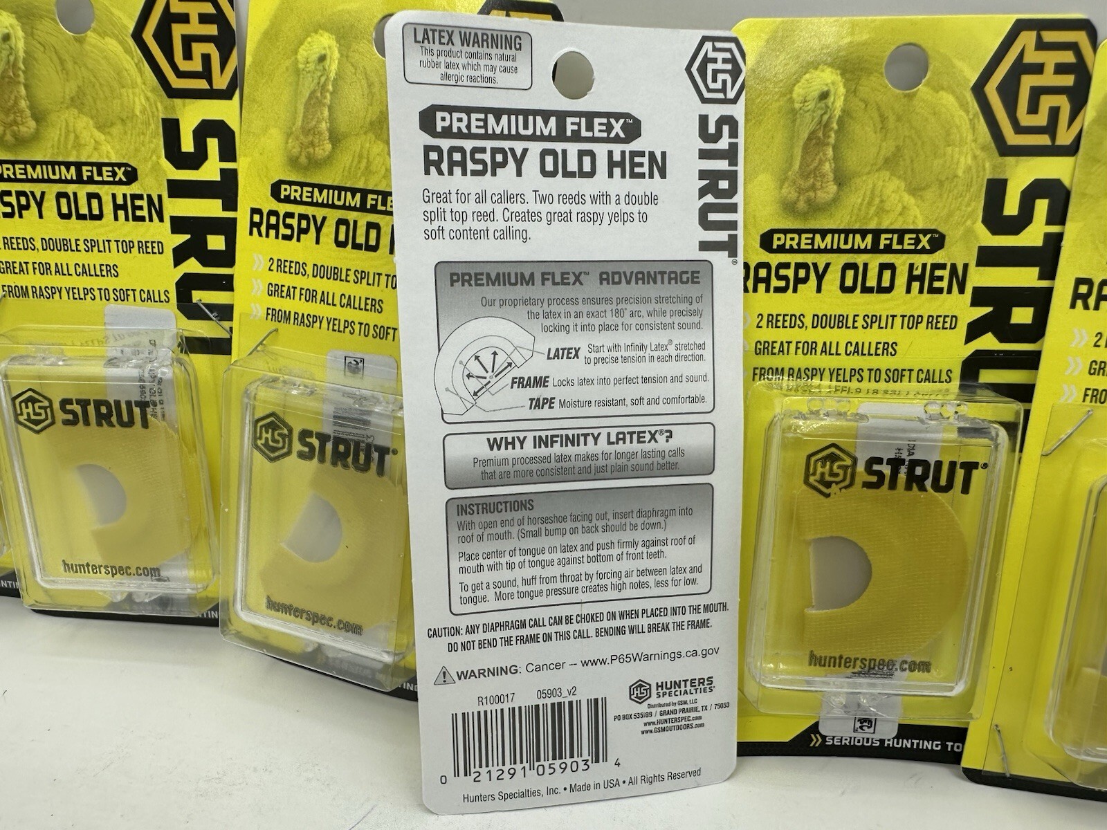 6 Pack Turkey Call Strut Flex Power V Diaphragm Mouth Call Hunting Raspy Clucks Item image 3
