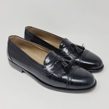 Yanko Espana Mens loafers Sz 8 D Kilti tassel shoes Black Casual Dress s... - $144.00